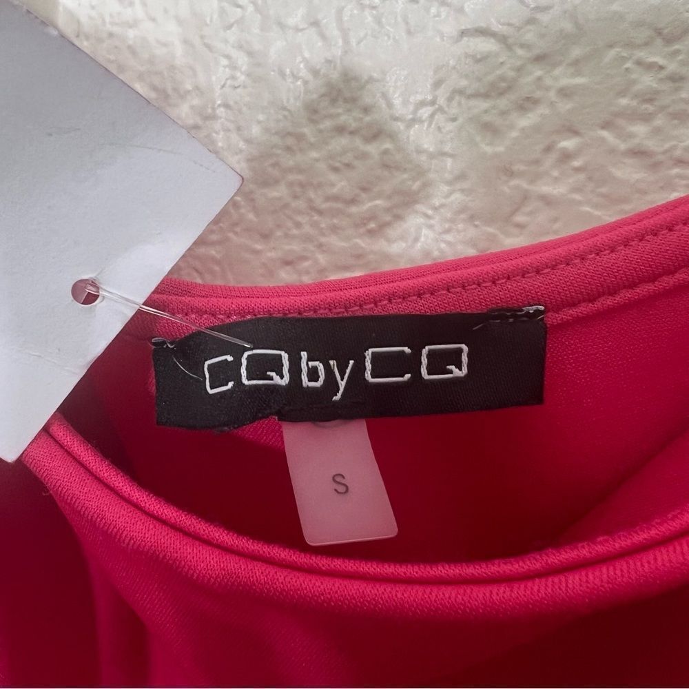 CQ by CQ One Shoulder Ruffle Asymmetrical One Shoulder Peplum Top Pink Fuchsia - Picture 12 of 15